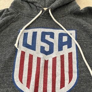 HOMAGE Dark Gray Crewneck Sweatshirt with USA Shield Graphic